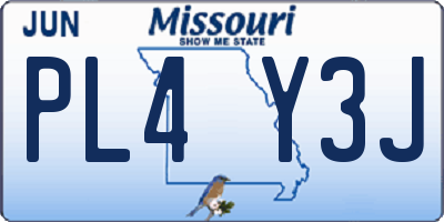 MO license plate PL4Y3J