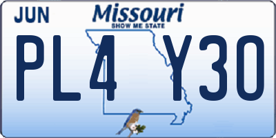 MO license plate PL4Y3O