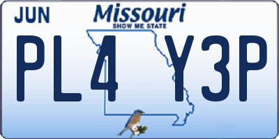 MO license plate PL4Y3P
