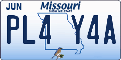 MO license plate PL4Y4A
