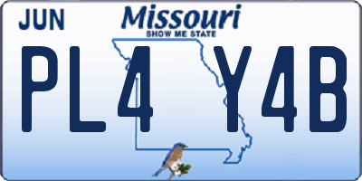MO license plate PL4Y4B