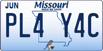 MO license plate PL4Y4C