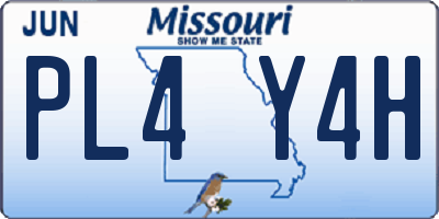 MO license plate PL4Y4H