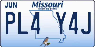 MO license plate PL4Y4J