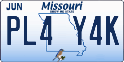 MO license plate PL4Y4K