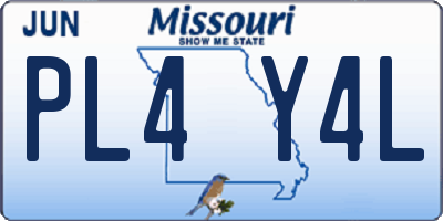 MO license plate PL4Y4L
