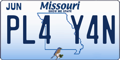 MO license plate PL4Y4N