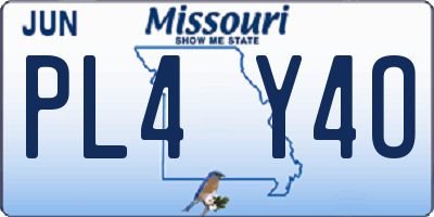 MO license plate PL4Y4O