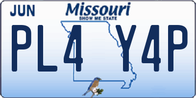 MO license plate PL4Y4P