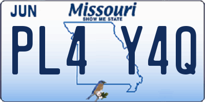 MO license plate PL4Y4Q