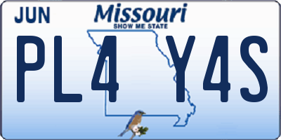 MO license plate PL4Y4S