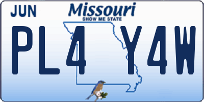 MO license plate PL4Y4W