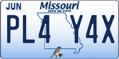 MO license plate PL4Y4X