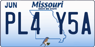 MO license plate PL4Y5A