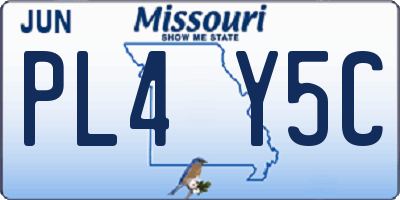 MO license plate PL4Y5C