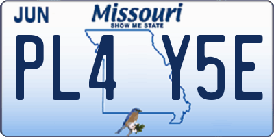 MO license plate PL4Y5E