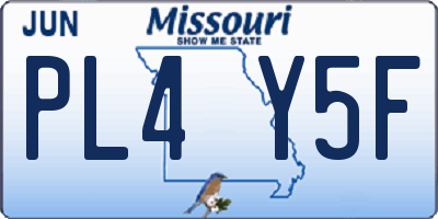 MO license plate PL4Y5F