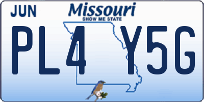 MO license plate PL4Y5G