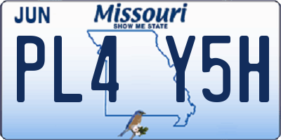 MO license plate PL4Y5H
