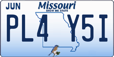 MO license plate PL4Y5I
