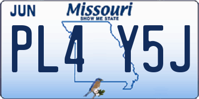 MO license plate PL4Y5J