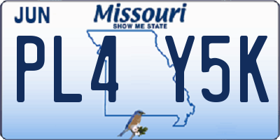 MO license plate PL4Y5K