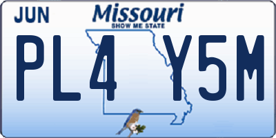 MO license plate PL4Y5M