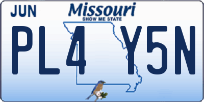 MO license plate PL4Y5N