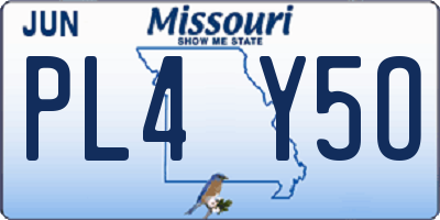 MO license plate PL4Y5O