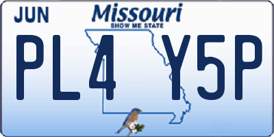 MO license plate PL4Y5P