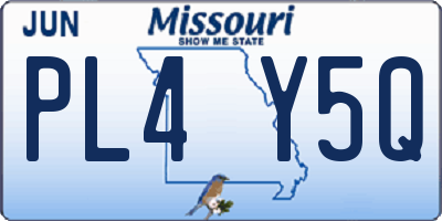 MO license plate PL4Y5Q