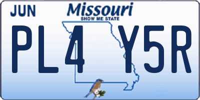 MO license plate PL4Y5R
