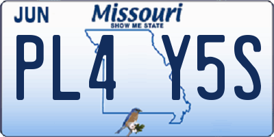 MO license plate PL4Y5S