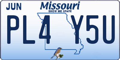 MO license plate PL4Y5U