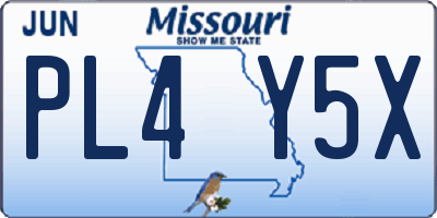 MO license plate PL4Y5X
