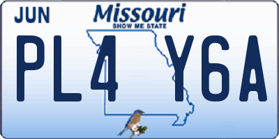 MO license plate PL4Y6A