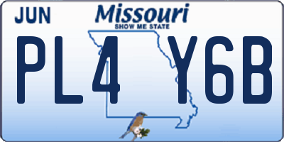 MO license plate PL4Y6B