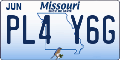 MO license plate PL4Y6G