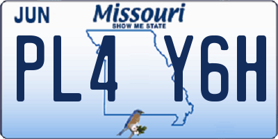 MO license plate PL4Y6H