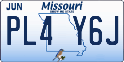 MO license plate PL4Y6J