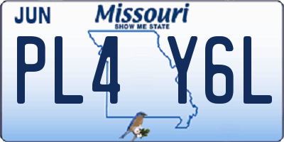 MO license plate PL4Y6L