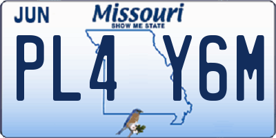 MO license plate PL4Y6M