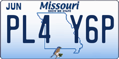 MO license plate PL4Y6P