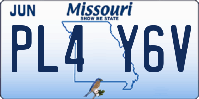 MO license plate PL4Y6V