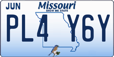 MO license plate PL4Y6Y