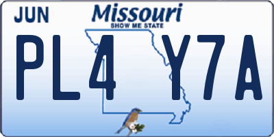 MO license plate PL4Y7A