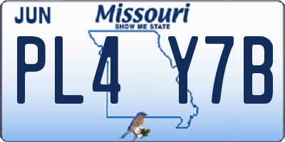 MO license plate PL4Y7B