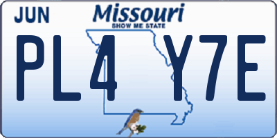 MO license plate PL4Y7E