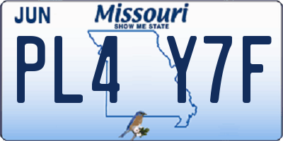 MO license plate PL4Y7F