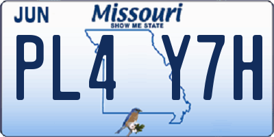 MO license plate PL4Y7H